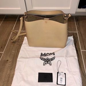 Authentic MCM Sarah Leather & visetos hobo bag.